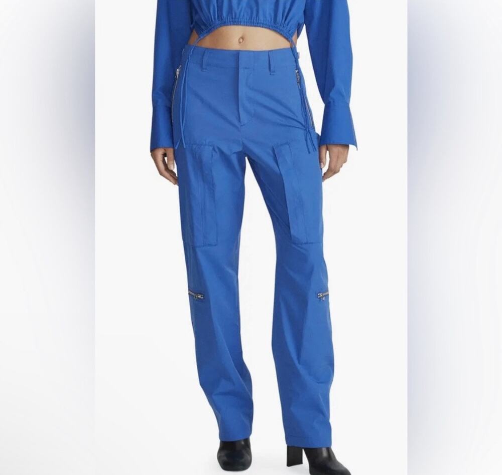 Rag and Bone Kai Cotton Poplin Flight Pants In Bright Blue